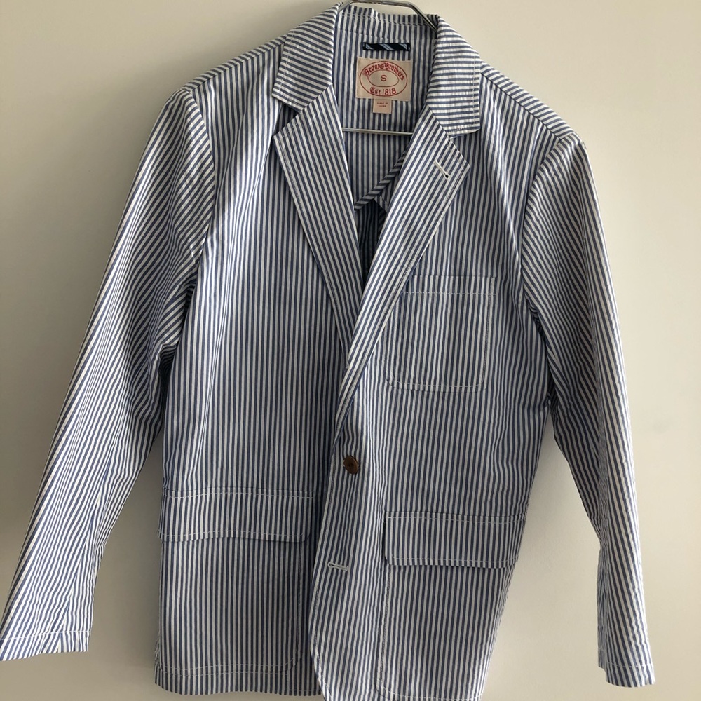 Brook’s Brothers Seersucker Unlined Blazer